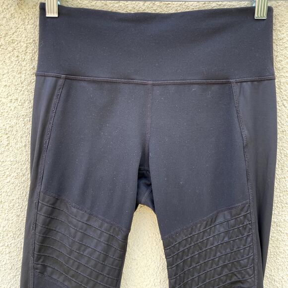Athleta Hi Rise Powerful Gleam Tight Moto Leggings S Black - Picture 3 of 10